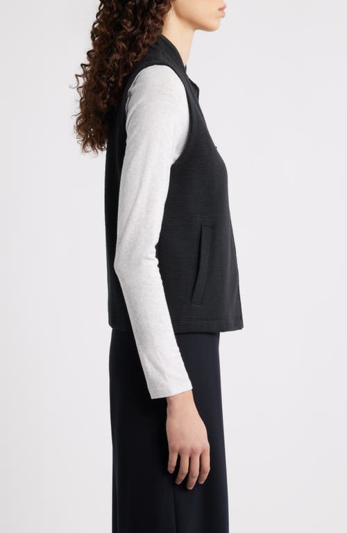 Eileen Fisher Organic Cotton Blend Vest In Black