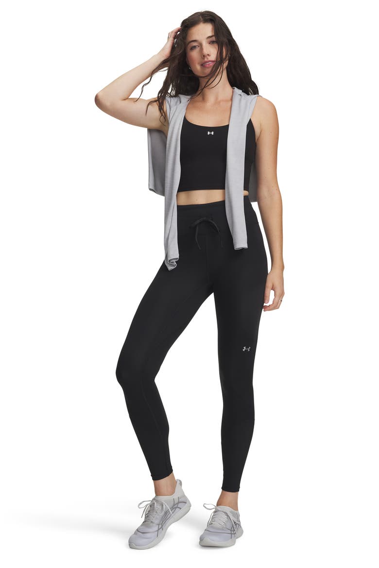 Movement Rib Panel High Waist 7/8 Leggings, Alternate, color, BLACK