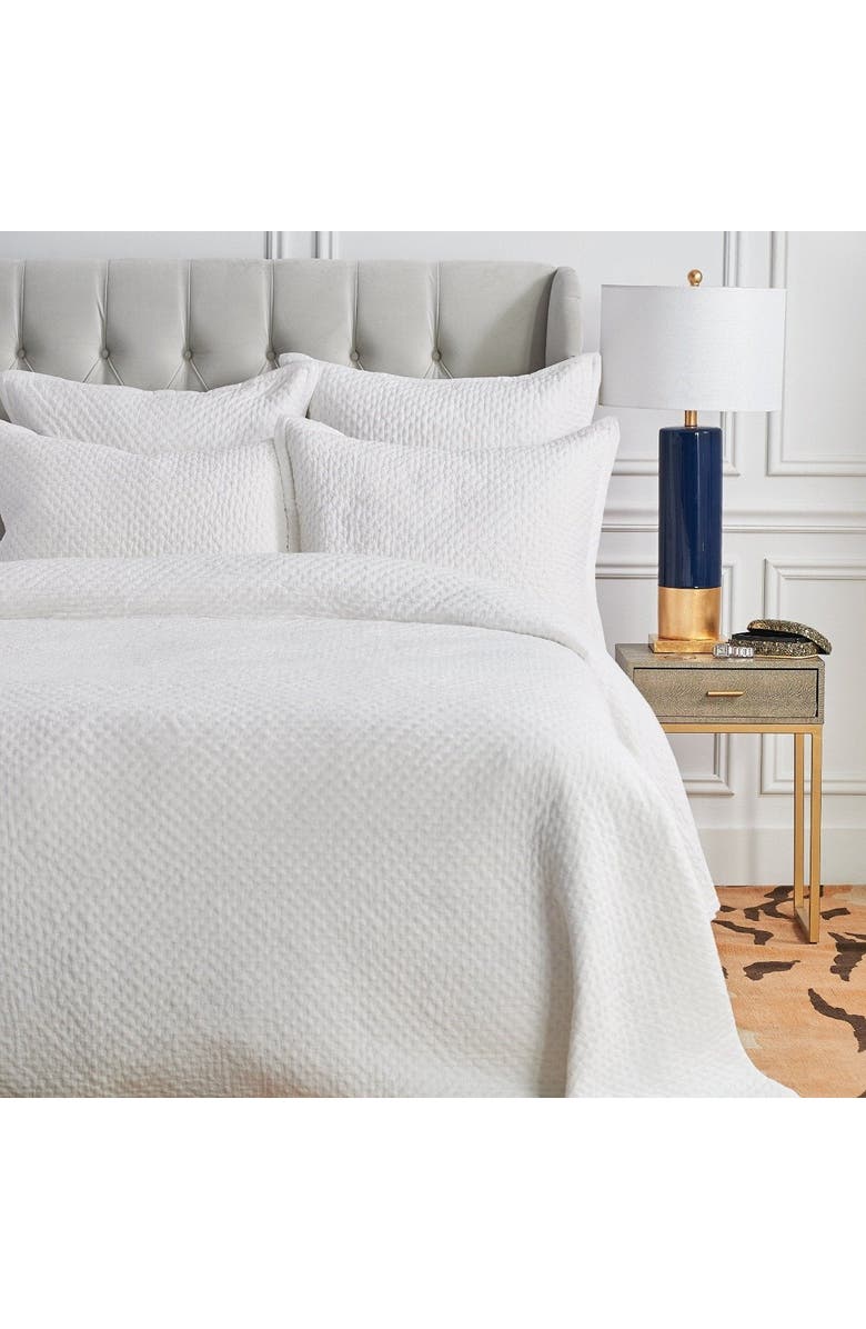 ELISABETH YORK 26" x 26" Mila Dove Cotton Euro Sham - Machine Washable, Alternate, color, White