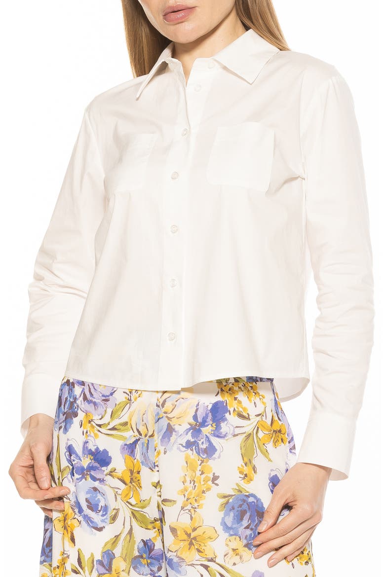Roxanne Cotton Button-Up Shirt, Main, color, IVORY