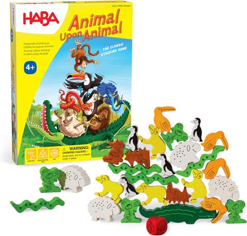 Animal Upon Animal - Classic Wooden Stacking Game Ultimate Family Board Games for Kids and Adults, Party Games and Fun Dexterity Kids Games 4-8