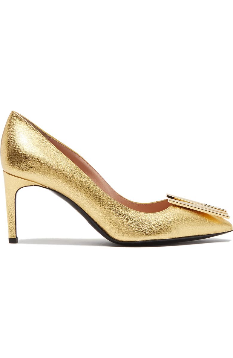 Moschino Logo Hardware Pointed Toe Pump, Alternate, color,