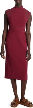 ST. JOHN Cap Sleeve Stretch Cady Sheath Dress