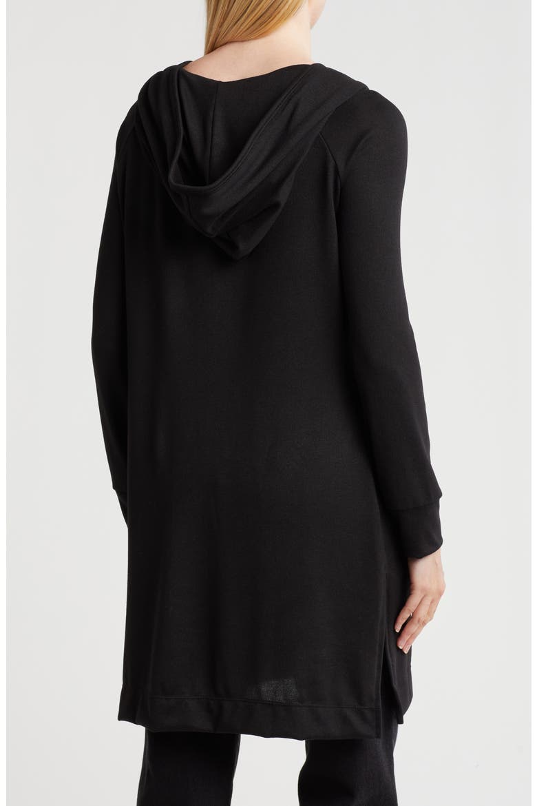 Wrap Front Hooded Cardigan, Alternate, color, BLACK