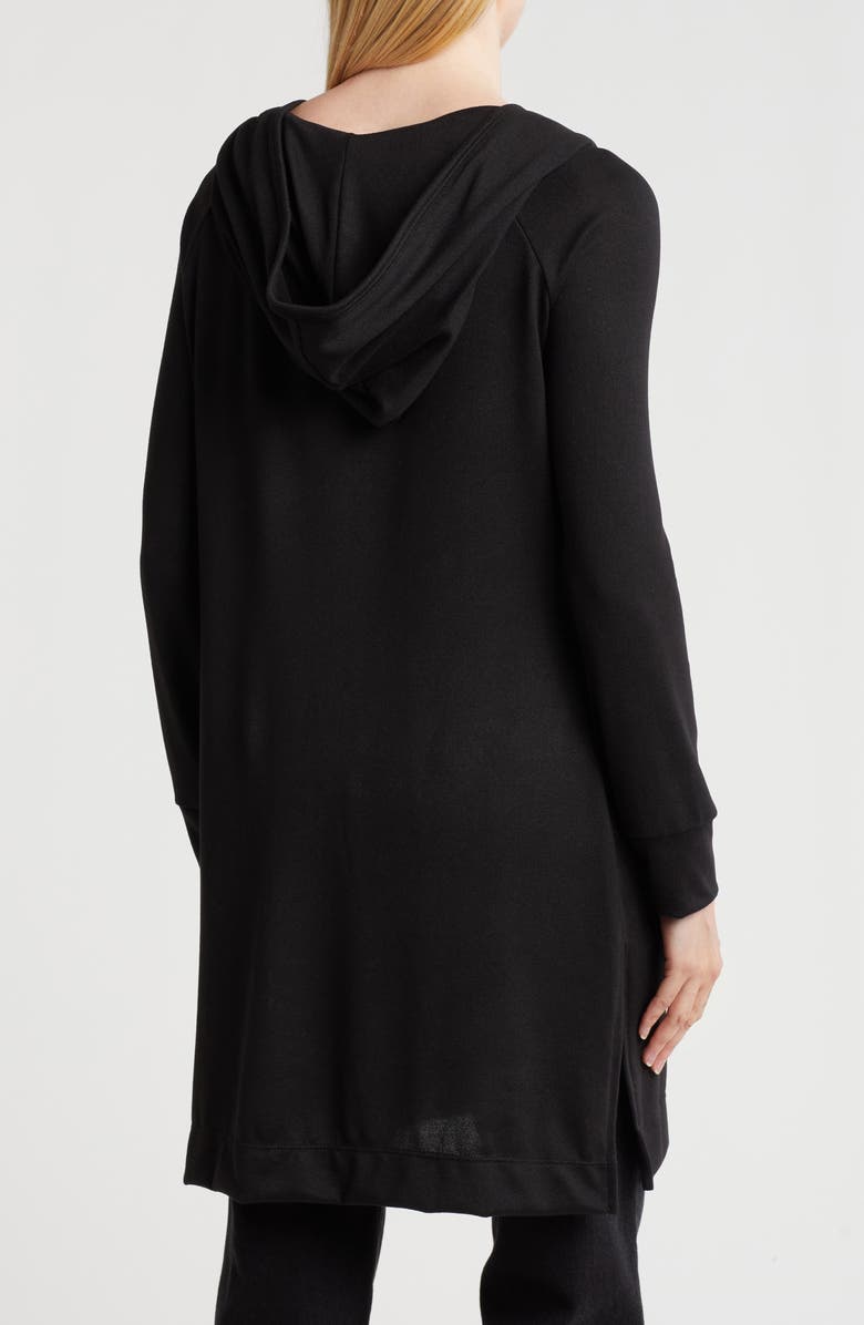 GO COUTURE Wrap Front Hooded Cardigan, Alternate, color, Black
