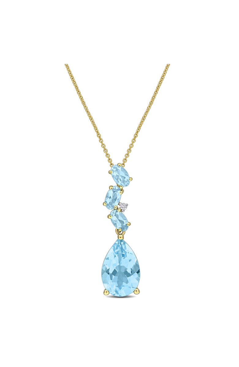 Julianna B. Gemstone & Diamond Drop Necklace 10K, Main, color, Blue Topaz