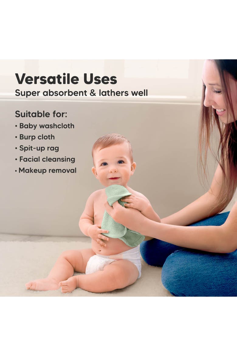 Deluxe Baby Washcloths, Alternate, color, Pistachio