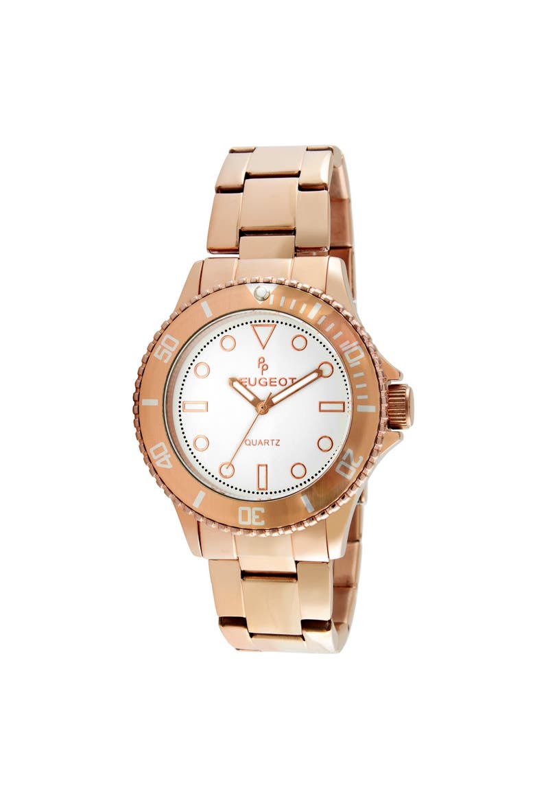 Sport Bezel Big Face Bracelet Watch - 36MM, Main, color, Rose Gold