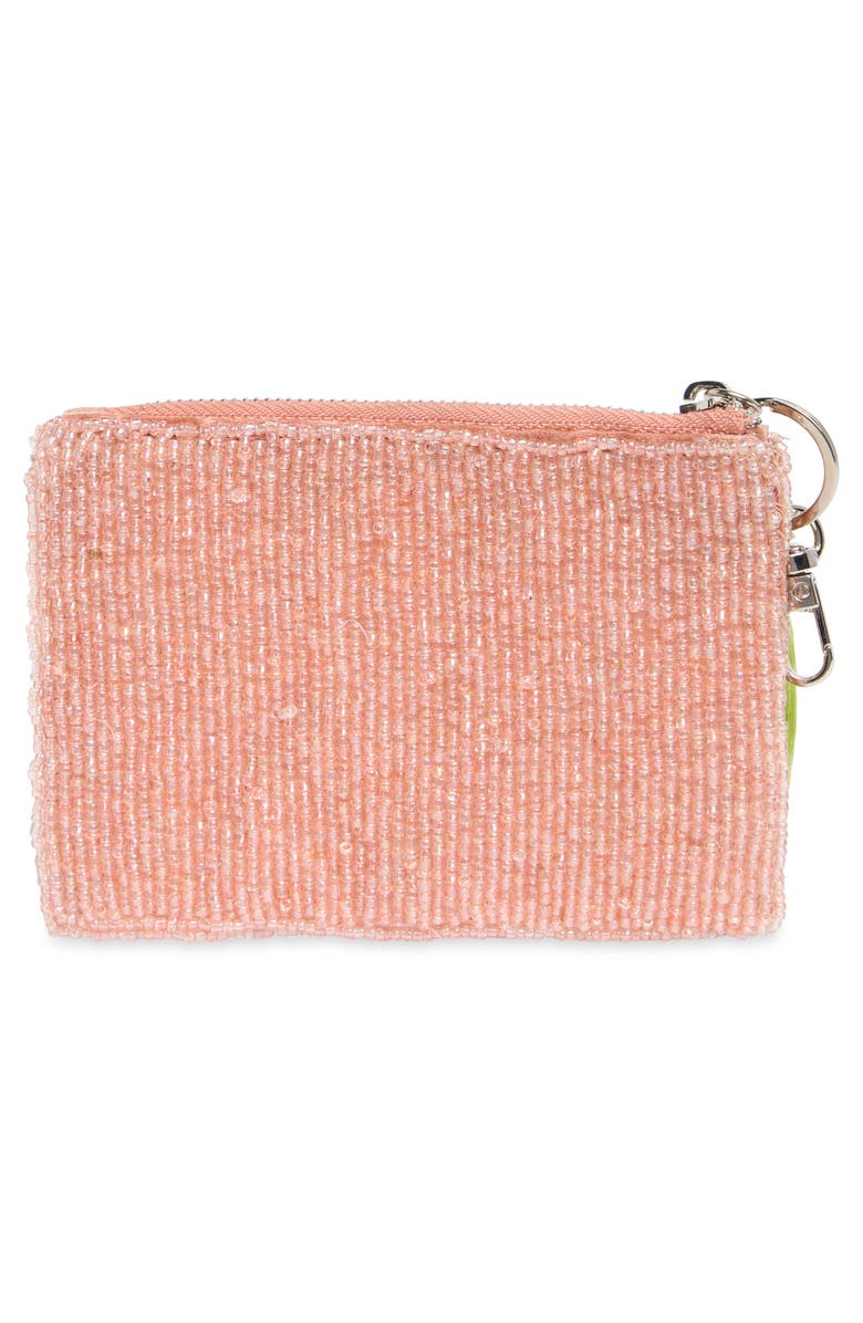 Collection XIIX Beaded Coconut Zip Pouch, Alternate, color, Coral Multi
