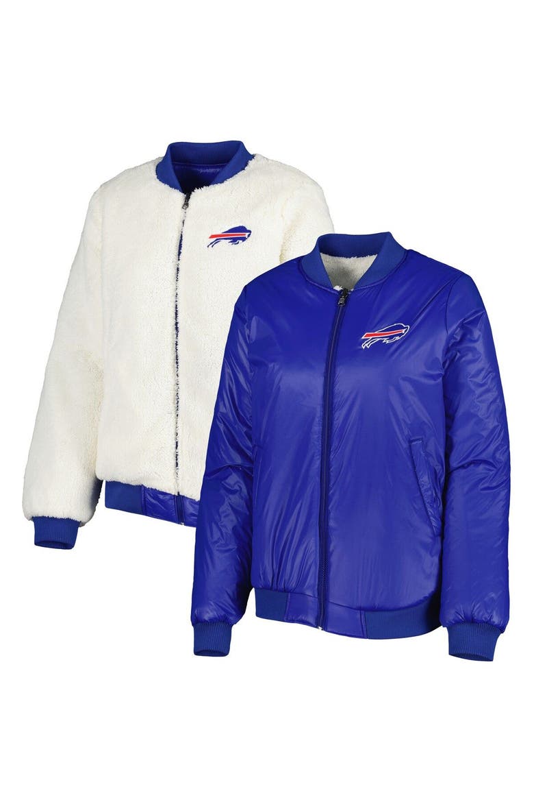 Women's G-III 4Her by Carl Banks Oatmeal/Royal Buffalo Bills Switchback Reversible Full-Zip Jacket, Main, color, Oatmeal