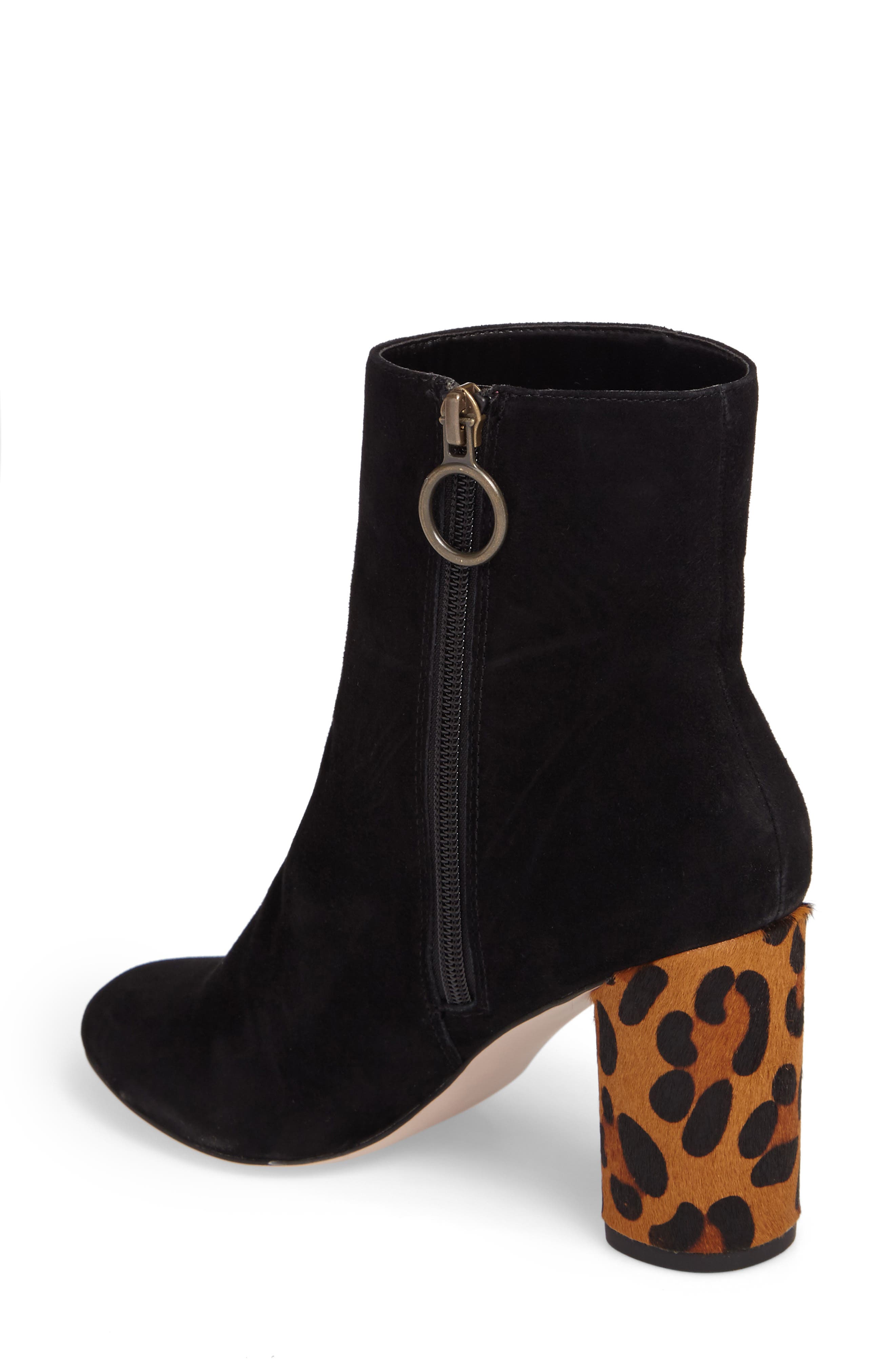 Mulholland Embroidered Boot, Alternate, color, BLACK WITH LEOPARD HEEL