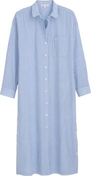 Alex Mill Kerry Stripe Long Sleeve Cotton Seersucker Midi Shirtdress