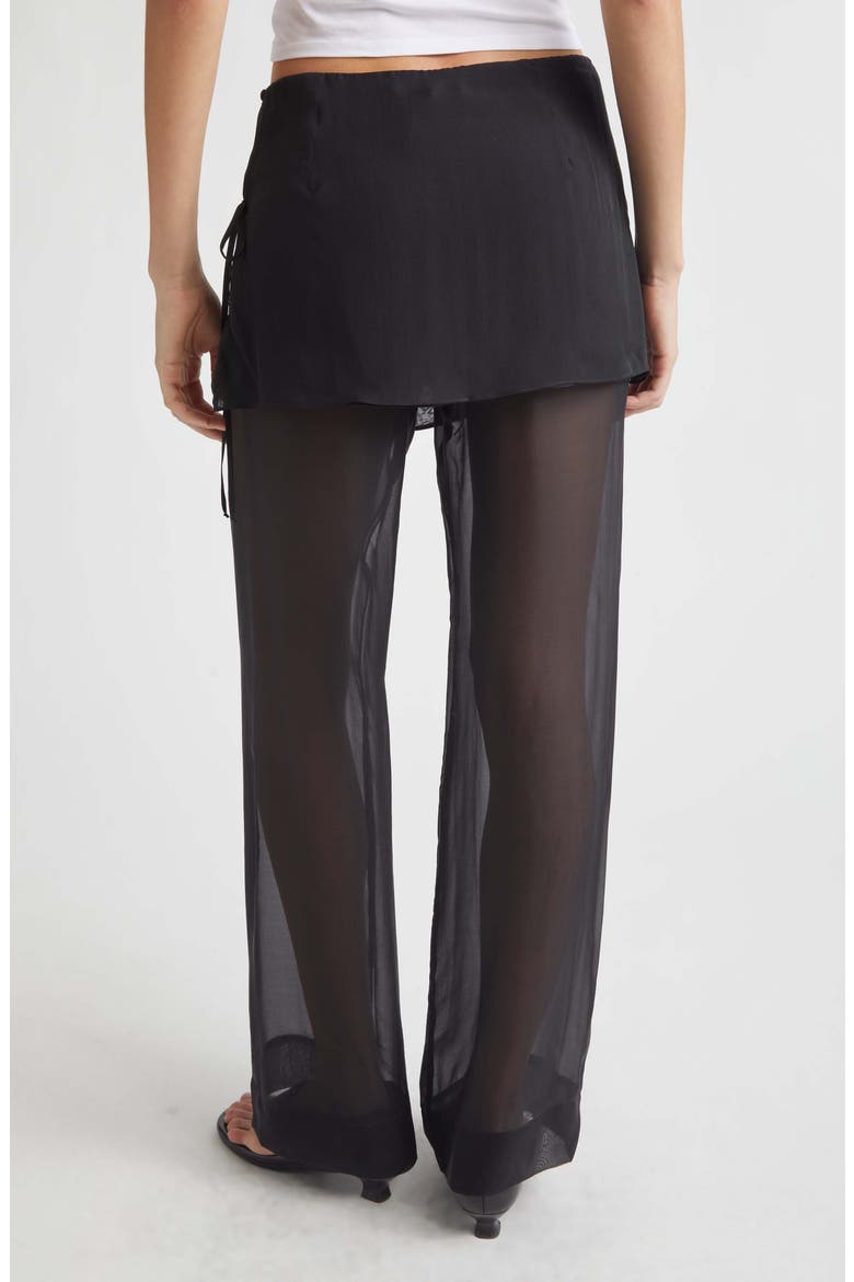 Archive Layered Silk Trousers, Alternate, color, BLACK