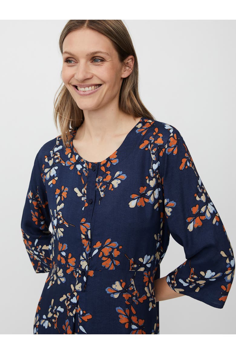 MaNymari Round Neck 3/4 Sleeve Dress, Alternate, color, Autumnal