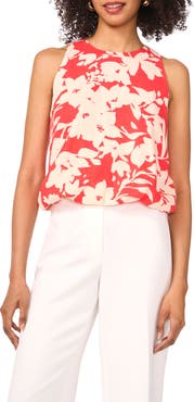 Vince Camuto Floral Bubble Hem Tank