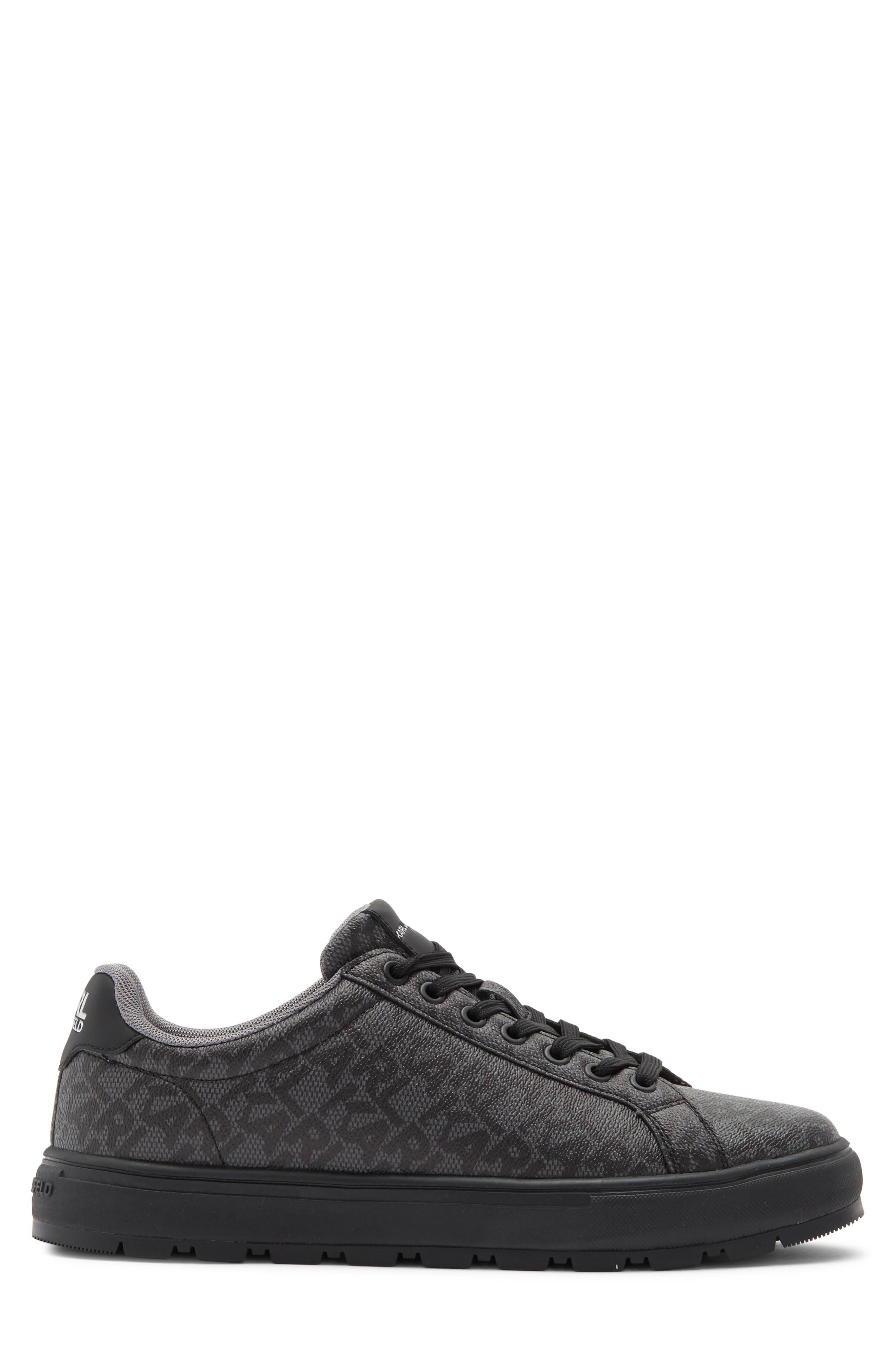 KARL LAGERFELD PARIS Allover Logo Sneaker, Alternate, color, Black