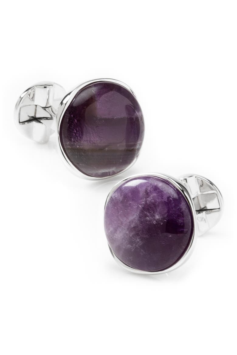 Amethyst Cuff Links, Main, color, PURPLE