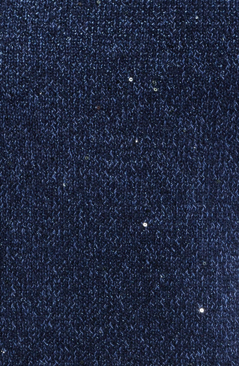 KOBI HALPERIN Kate Fringe Short Sleeve Sweater, Alternate, color, Navy