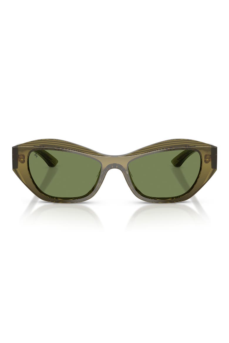 53mm Cat Eye Sunglasses, Main, color, STRIPED GREEN / GREEN RED