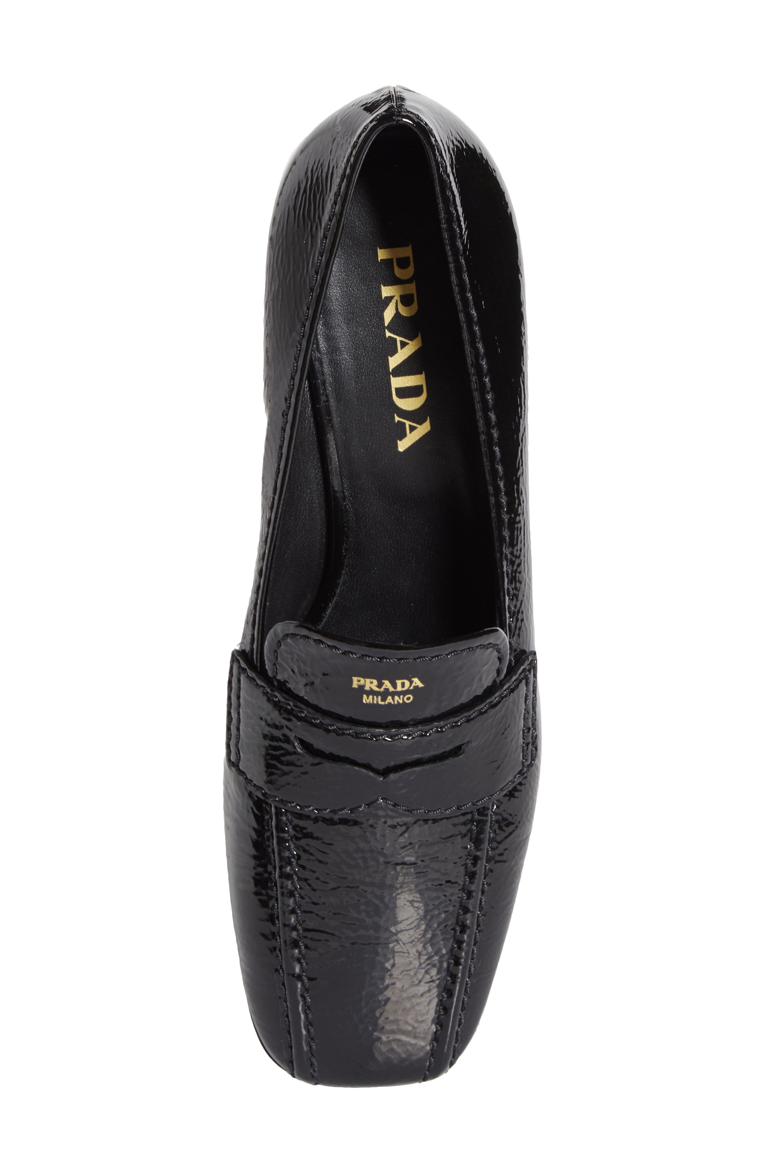 Heeled Leather Loafer, Alternate, color, NERO