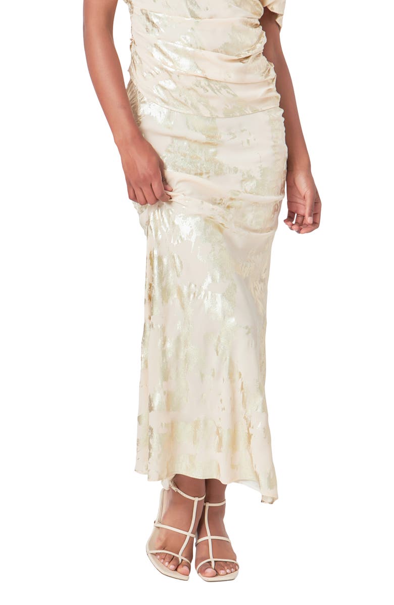 Endless Rose Foil Print Skirt, Alternate, color, Ivory