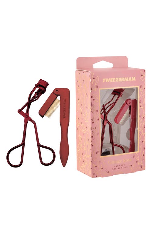 Tweezerman Vintage Rose Lash Set $26 Value In Pink