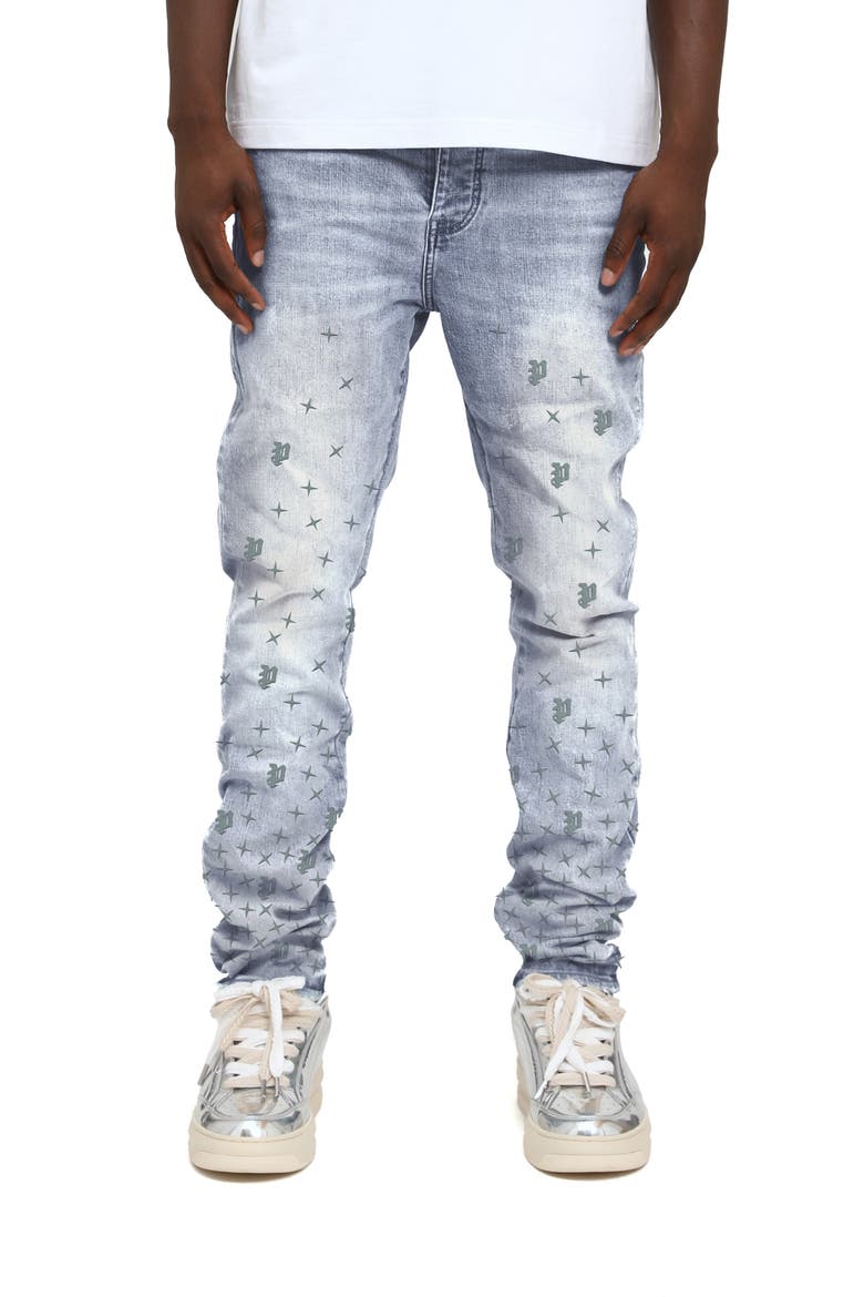 Mono Stars Tuffetage Low Rise Skinny Jeans, Main, color, LIGHT INDIGO