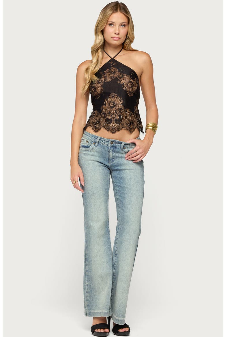 Yanitza Lace Halter Top, Alternate, color, BLACK