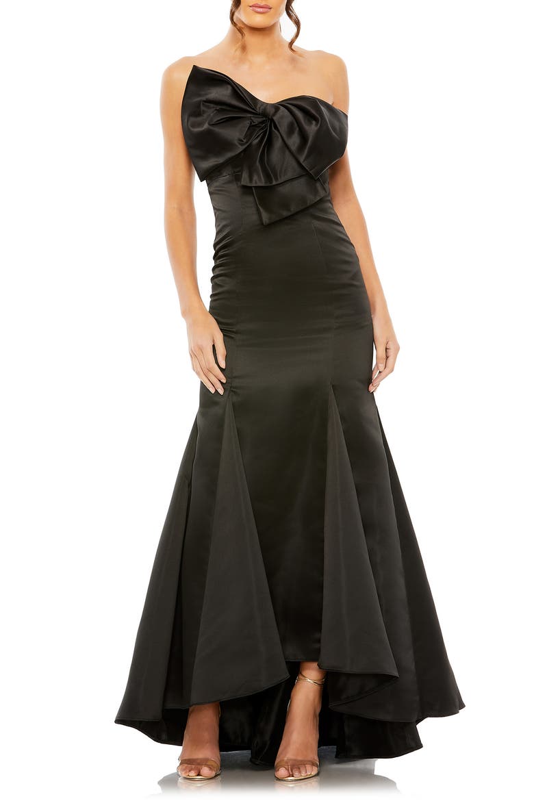 Strapless Mermaid Gown, Main, color, BLACK