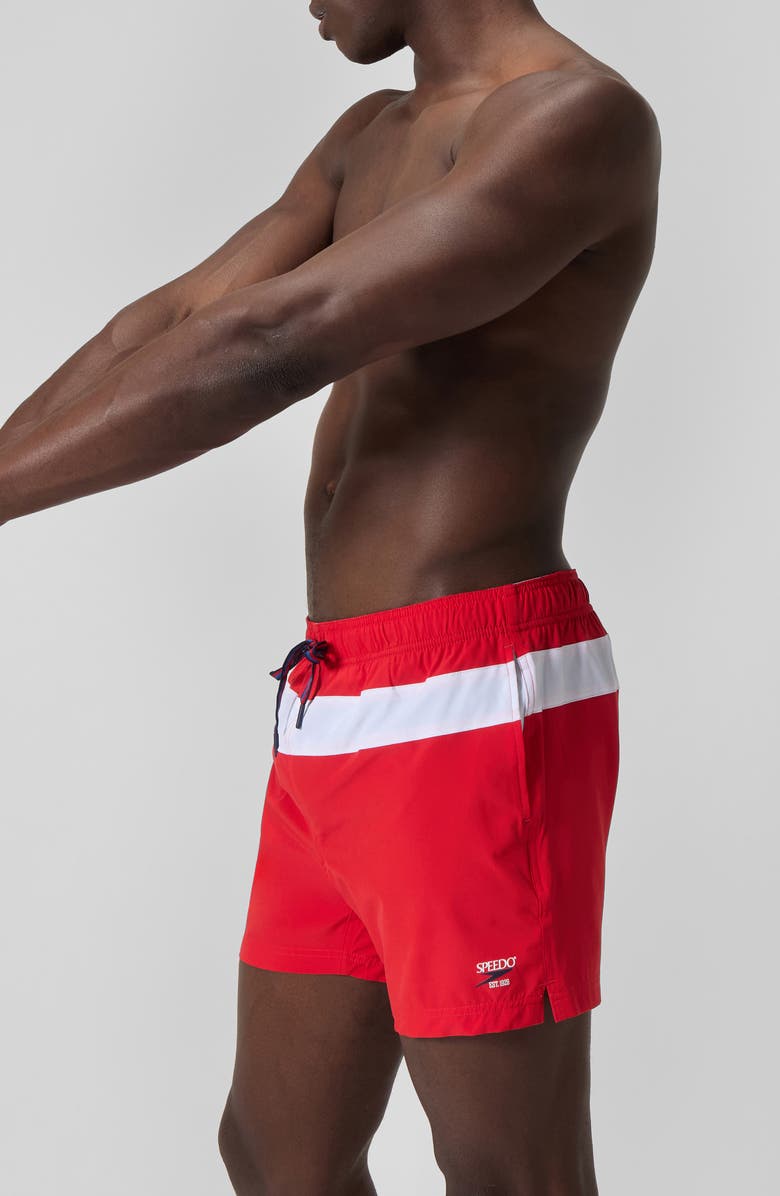 Speedo<sup>®</sup> Logo Volley 16 Board Shorts, Alternate, color, Red