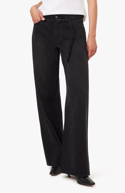 Brynn Belted High Waist Ankle Wide Leg Jeans