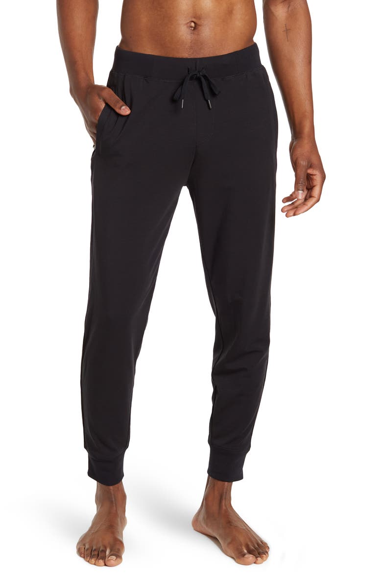 Tommy John Go Anywhere Tuxedo Stripe Zip Pocket Lounge Joggers, Main, color, 