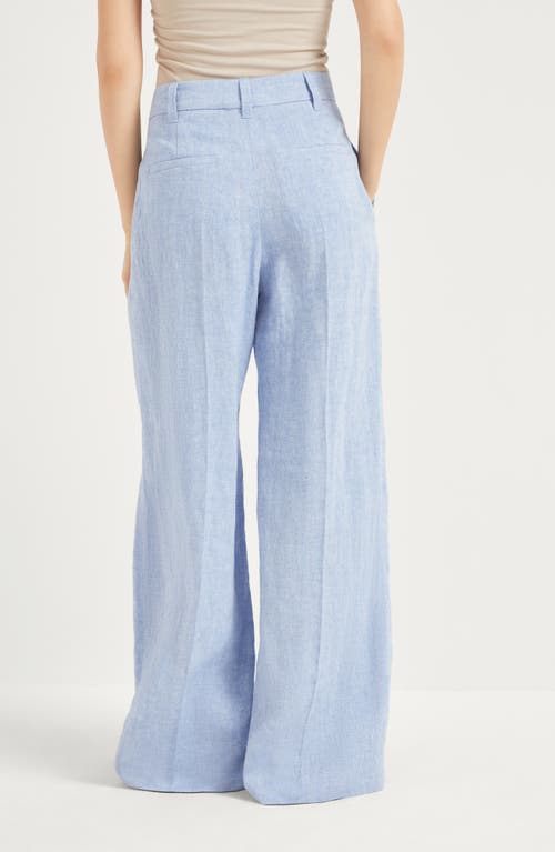 Brunello Cucinelli Sartorial Wide Trousers In Azure
