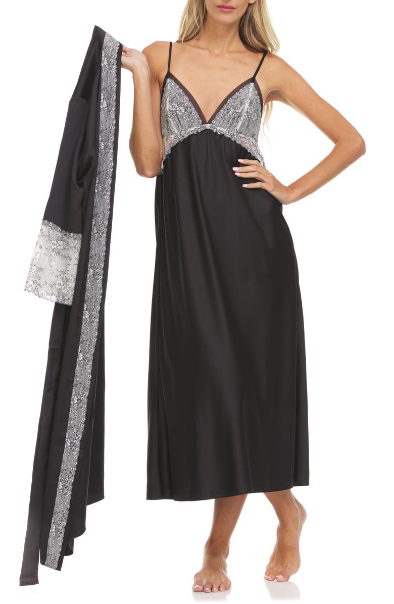 Flora Nikrooz Angelique Charmeuse Nightgown, Alternate, color,