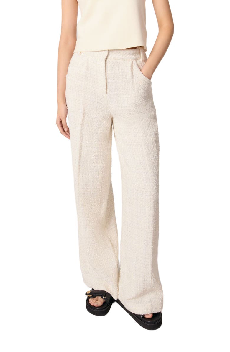 maje Wide-leg tweed trousers, Alternate, color, 