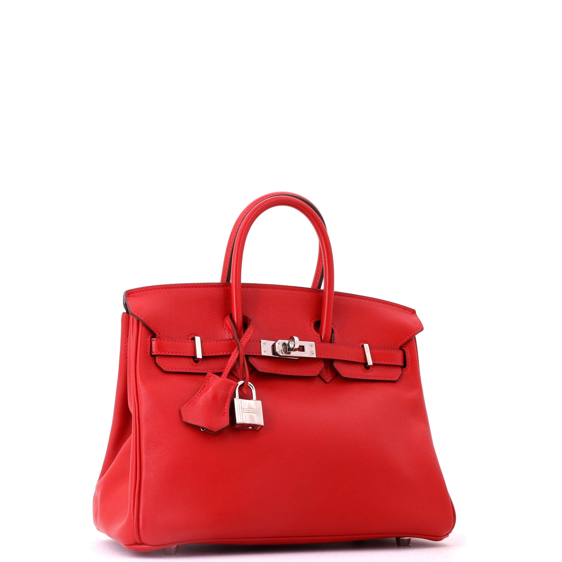 Birkin Handbag Red Swift with Palladium Hardware 25, Alternate, color, Red