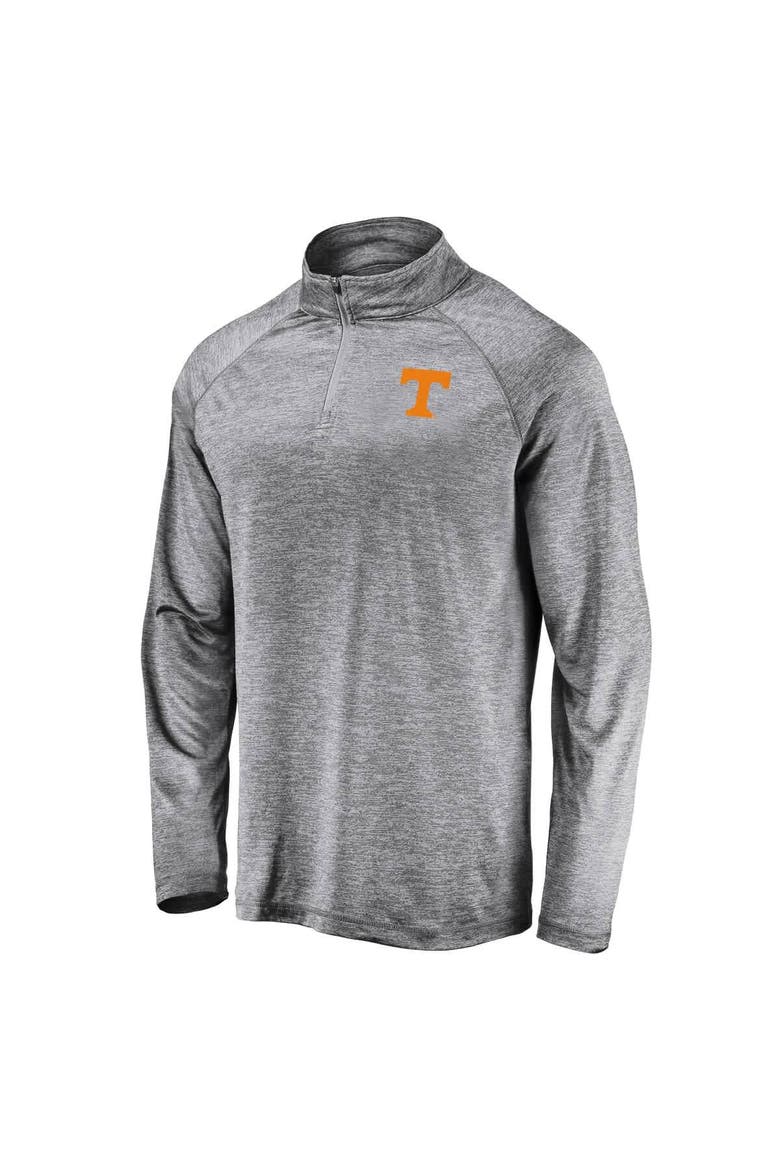 Men's Fanatics Gray Tennessee Volunteers Striated Raglan Lightweight Quarter-Zip Top, Alternate, color, Gray