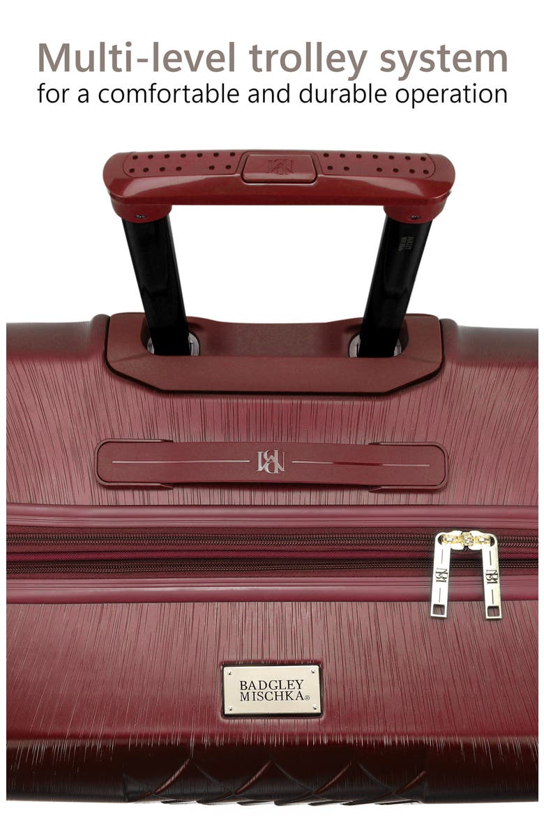 Three-Piece Diamond Hardside Spinner Luggage Set, Alternate, color, BURGUNDY