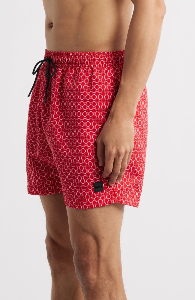 BOSS Vibe Swim Trunks, Alternate, color, Medium Red