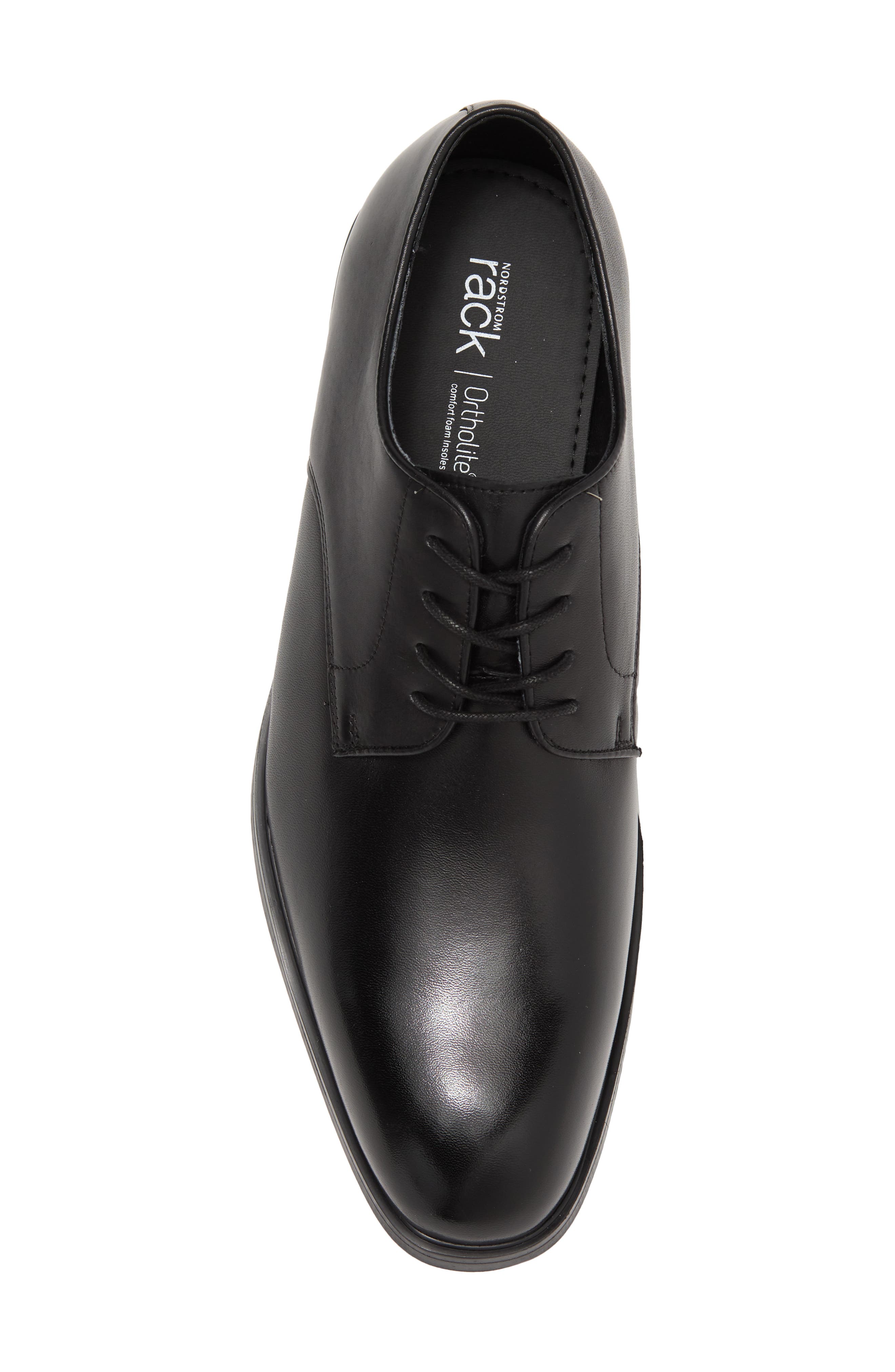 NORDSTROM RACK Gavin Plain Toe Leather Derby, Alternate, color, Black