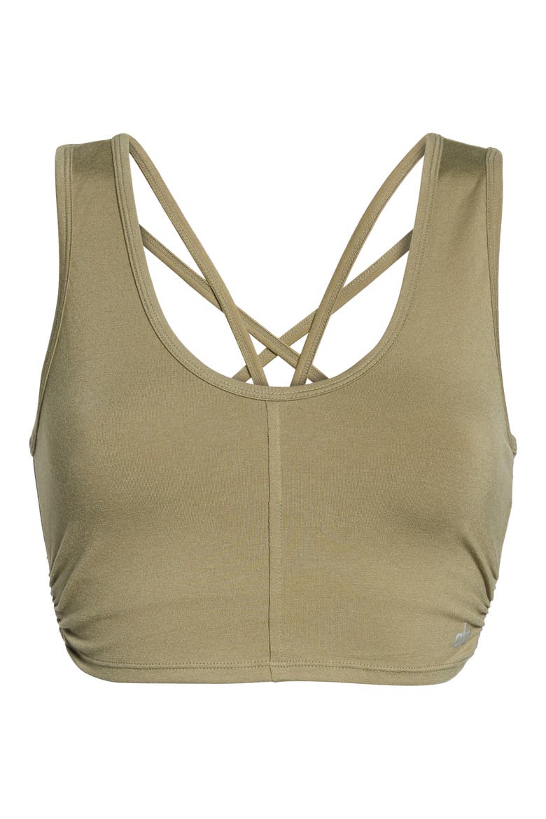 Delicate Twisted Sports Bra Tank, Alternate, color, OLIVE