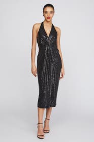 HALSTON Leonie Disco Jersey Midi