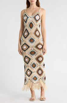 Elan Crochet Maxi Cover-Up Dress