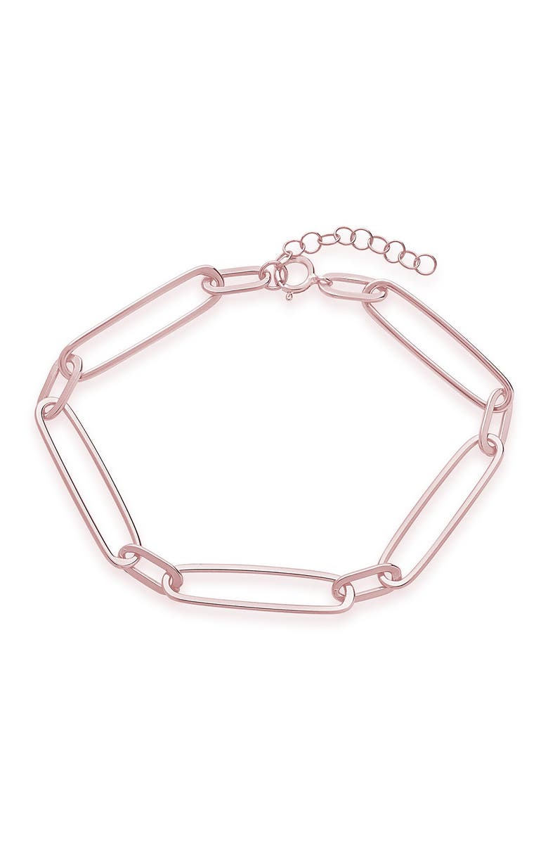 Sterling Forever Sterling Silver Large Link Bracelet, Main, color, Rose Gold