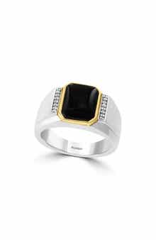 EFFY Men's Two-Tone Onyx & Diamond Ring