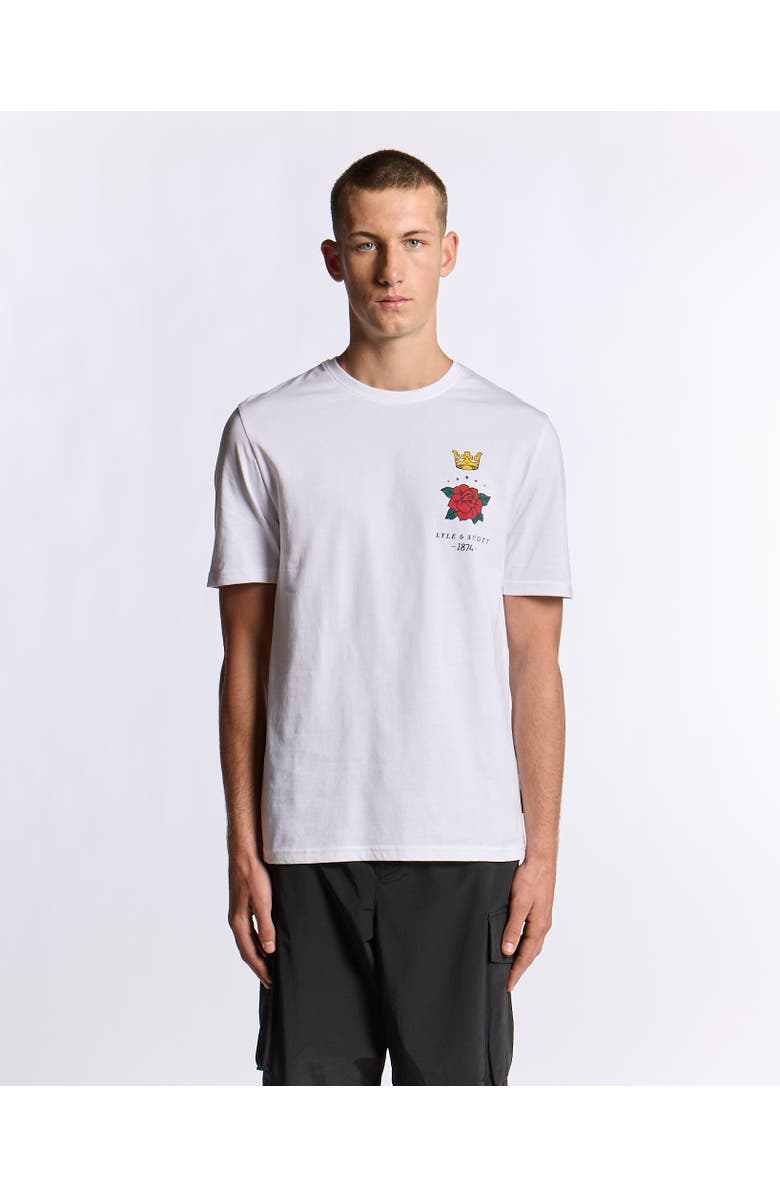 Lyle & Scott Rose And Crown Graphic T-shirt, Alternate, color, White