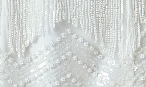 Endless Rose Beaded Fringe Sleeveless Dress In White