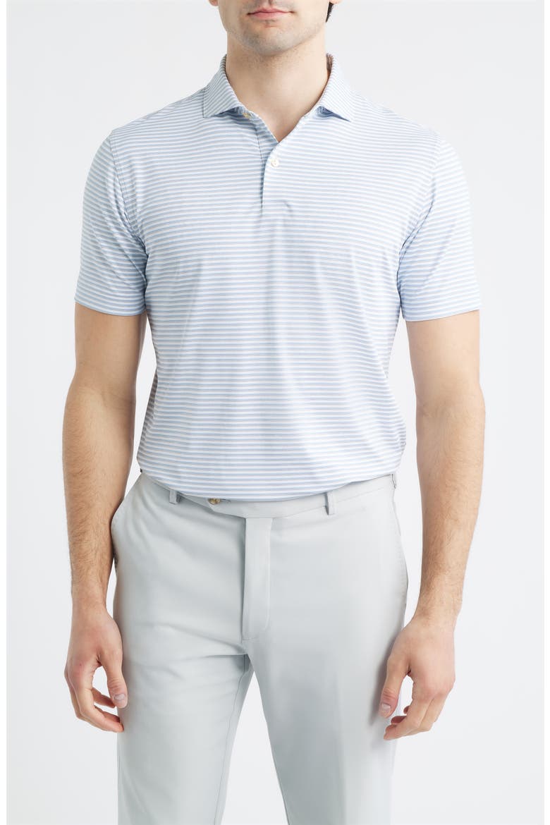 Echo Performance Jersey Golf Polo, Main, color, WHITE / GALE GREY