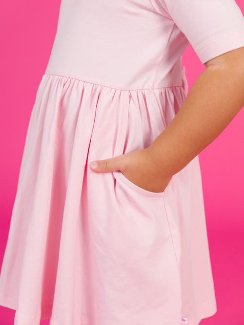Rufflebutts Girls Knit Short Sleeve Twirl Dress In Pink