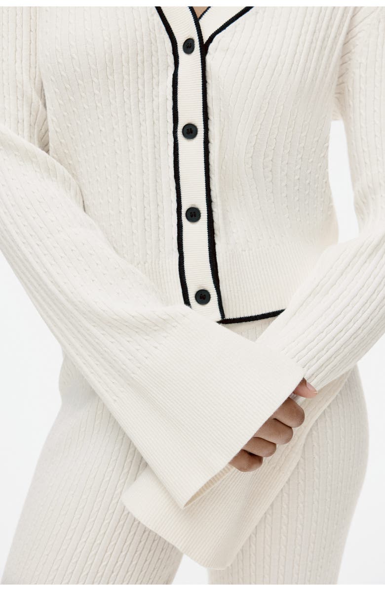 H&M Cable-knit Cardigan, Alternate, color, Cream